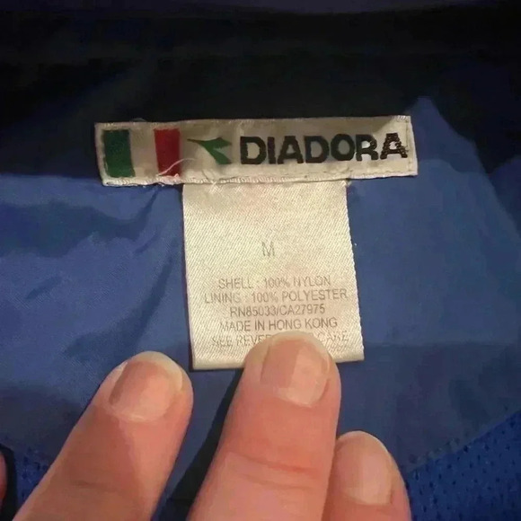 Vintage Diadora Soccer blue mens 1/4 zip pullover size medium y2k 90s - Picture 3 of 6
